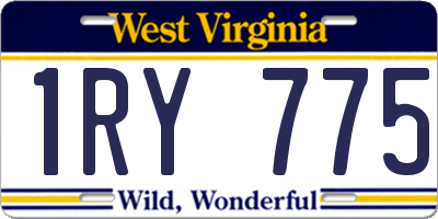 WV license plate 1RY775
