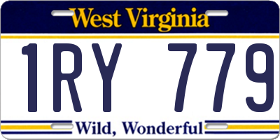 WV license plate 1RY779