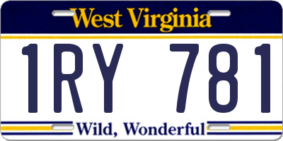 WV license plate 1RY781