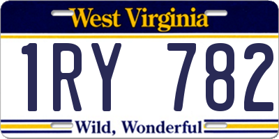 WV license plate 1RY782