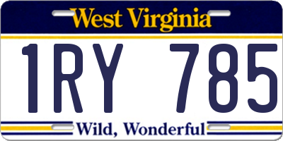 WV license plate 1RY785