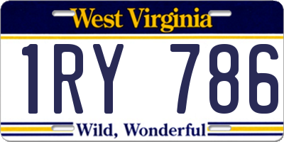 WV license plate 1RY786