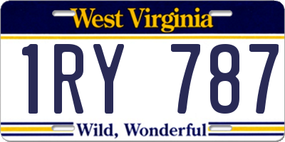 WV license plate 1RY787