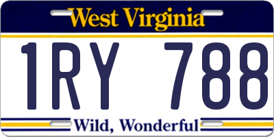 WV license plate 1RY788