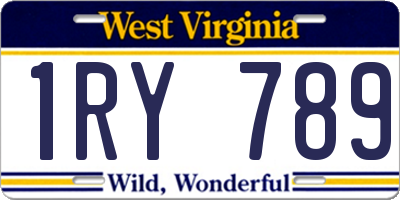 WV license plate 1RY789