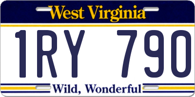 WV license plate 1RY790