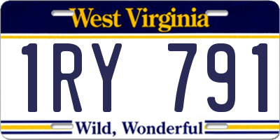 WV license plate 1RY791