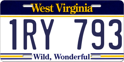 WV license plate 1RY793