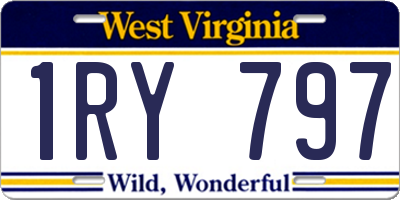 WV license plate 1RY797