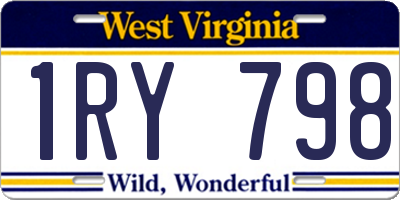 WV license plate 1RY798