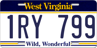 WV license plate 1RY799