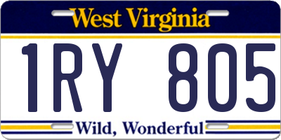 WV license plate 1RY805
