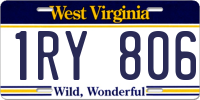 WV license plate 1RY806