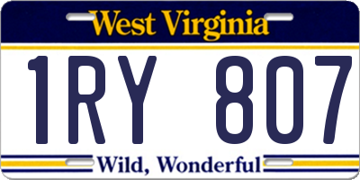 WV license plate 1RY807