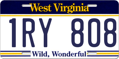 WV license plate 1RY808