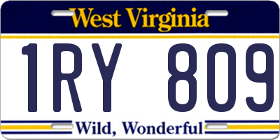 WV license plate 1RY809