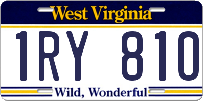 WV license plate 1RY810