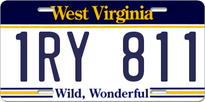 WV license plate 1RY811