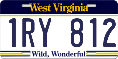 WV license plate 1RY812