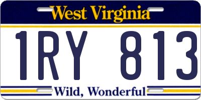 WV license plate 1RY813