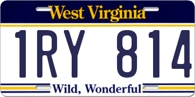 WV license plate 1RY814