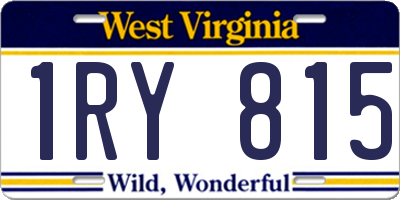 WV license plate 1RY815