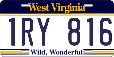 WV license plate 1RY816