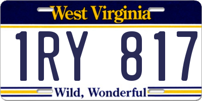 WV license plate 1RY817