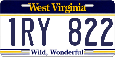 WV license plate 1RY822