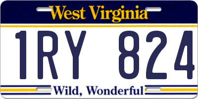 WV license plate 1RY824