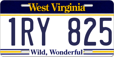 WV license plate 1RY825