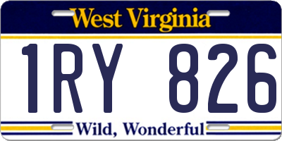 WV license plate 1RY826