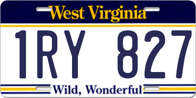 WV license plate 1RY827