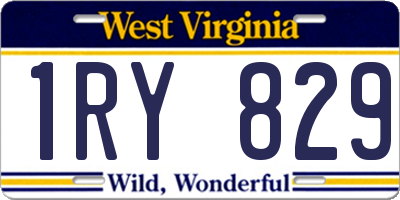 WV license plate 1RY829