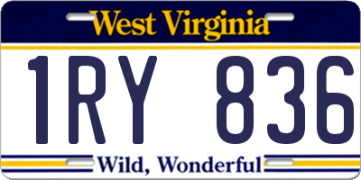 WV license plate 1RY836