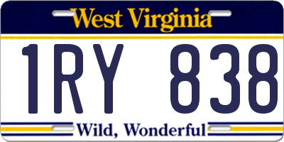WV license plate 1RY838