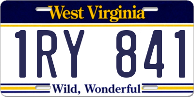 WV license plate 1RY841