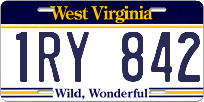 WV license plate 1RY842