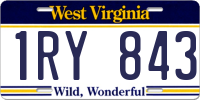WV license plate 1RY843