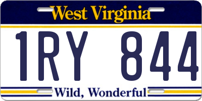 WV license plate 1RY844