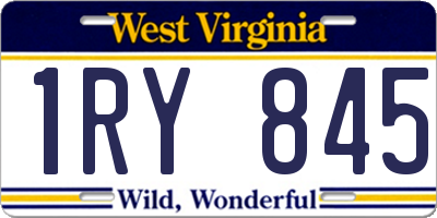 WV license plate 1RY845
