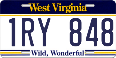 WV license plate 1RY848