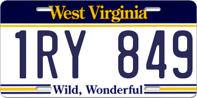 WV license plate 1RY849