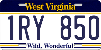 WV license plate 1RY850