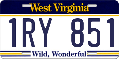 WV license plate 1RY851