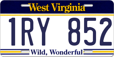 WV license plate 1RY852