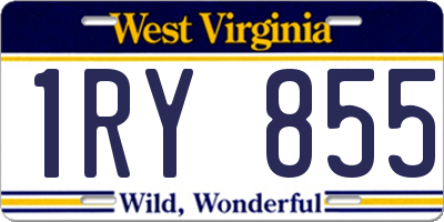 WV license plate 1RY855