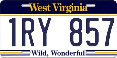 WV license plate 1RY857