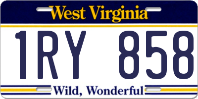 WV license plate 1RY858
