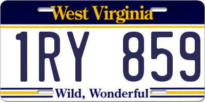 WV license plate 1RY859